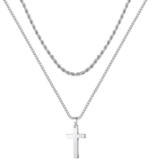 Layered Cross Necklace