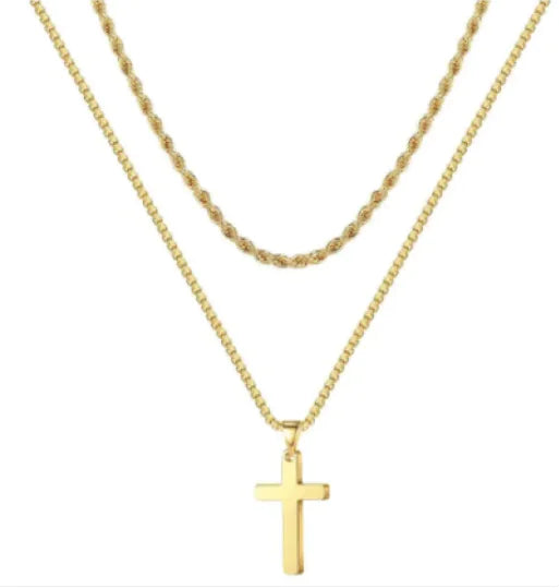 Layered Cross Necklace